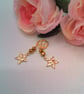 Gold Plated Hammered Star Earrings with Gold Crystal Rondelles, Gift for Her - Image 2