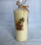 Decorated Candle Vintage Santas Children Christmas Decoupage Unusual 16cms - Image 5