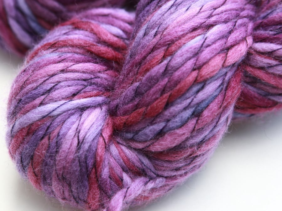 SALE Dewberry - Chunky merino wave wrap yarn