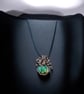 Oxidised Copper Ruby Zoisite Pumpkin Necklace 16”  Cord - Image 1