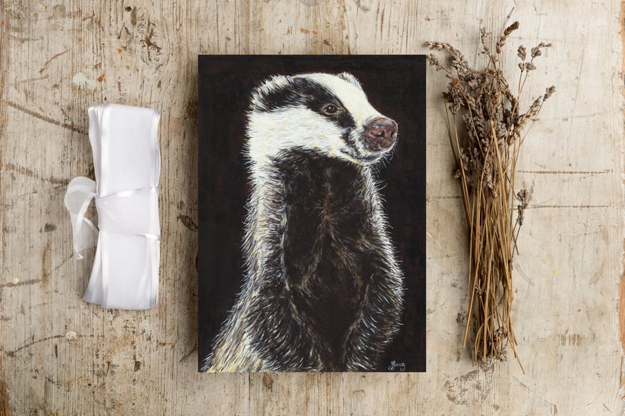 Badger Greeting Card, Badger, Badger Card, Greetings Card, Blank Card, Wildlife