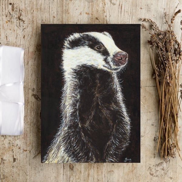 Badger Greeting Card, Badger, Badger Card, Greetings Card, Blank Card, Wildlife