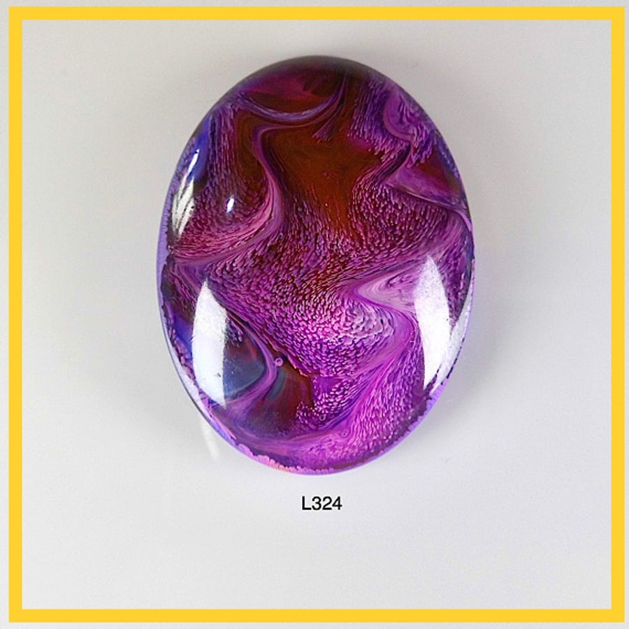 Large Purple  Cabochon, hand made, Unique, Resin Jewelry - L324
