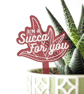 Succa For You: Acrylic Succulent Plant Tag, Pun Gift for Valentine's, Small Gift