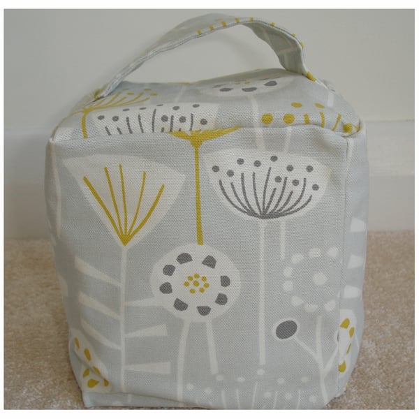 Door Stop Scandi Seedheads Grey and Yellow Ochre Unfilled