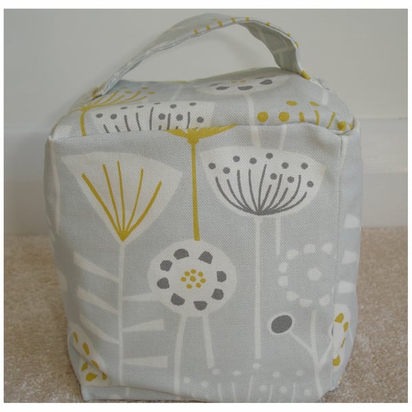 Door Stop Scandi Seedheads Grey and Yellow Ochre