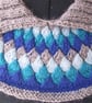 Knitted Collar, Cowl, Neckwarmer, Handspun Merino Wool, Grey, Blue,Turquoise - Image 5
