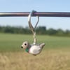 Tiny Glass Pigeon Stitch Marker