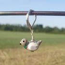 Tiny Glass Pigeon Stitch Marker