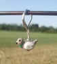 Tiny Glass Pigeon Stitch Marker