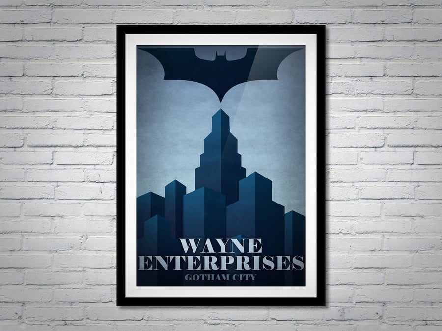 Batman DC Wayne Enterprises Movie Poster Print Wall Art Gift