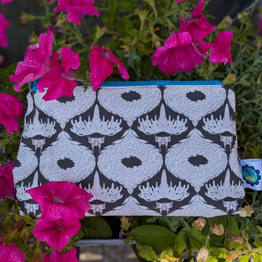 Quirky Butterfly Floral Illustration Zip Bag