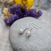 Sterling Silver Stardust Sparkle Bead Drop Earrings