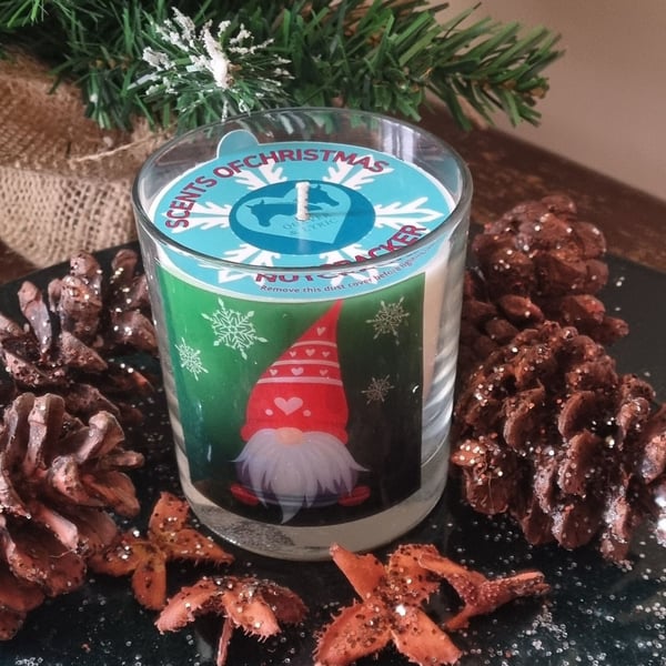 Christmas Scented Candle in Glass Gonk Design In 6 Festive Fragrances Gift