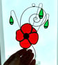 Stained Glass Poppy Suncatcher - Handmade Hanging Decoration  - Image 4