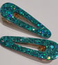 Light Blue Glitter Hair Clips - Image 5