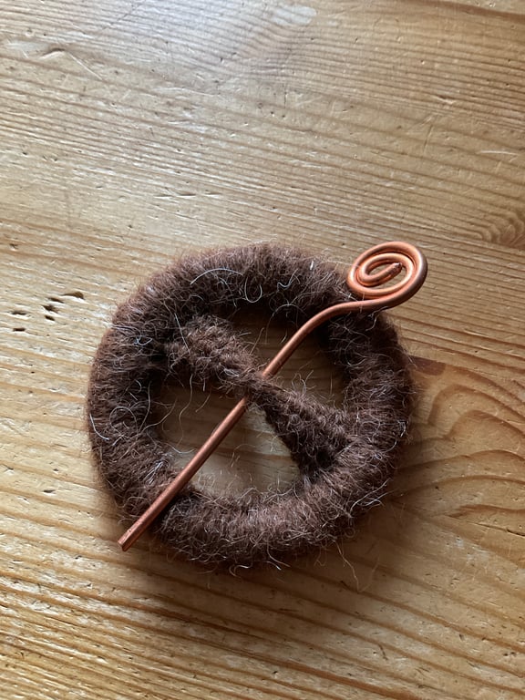 Old Blandford Style Dorset Button Shawl or Wrap Pin from hand spun Alpaca Yarn