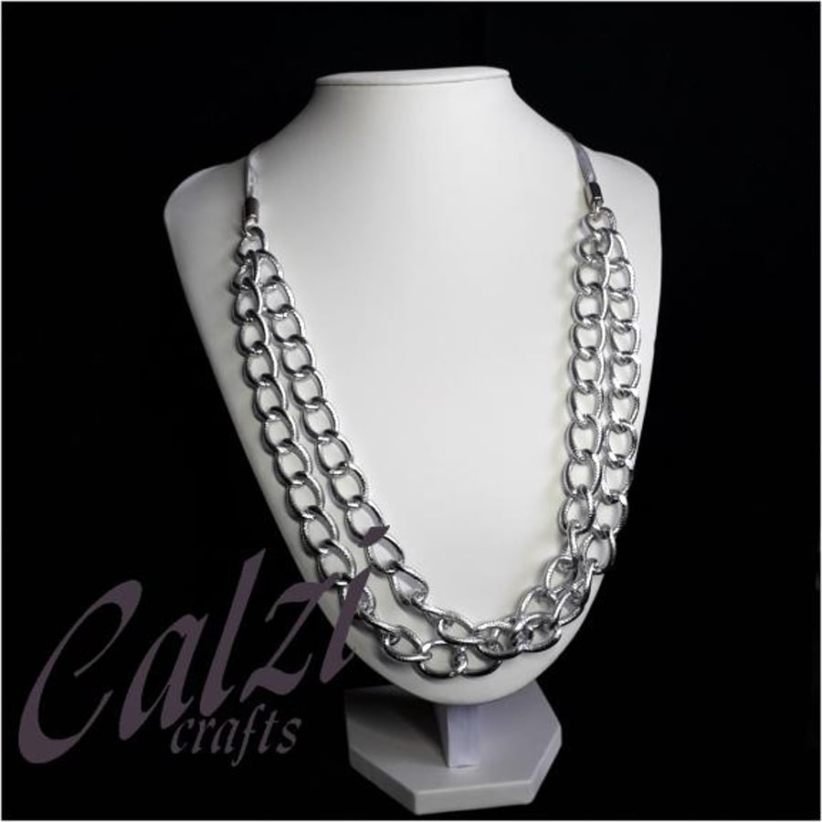 Silver Coloured Aluminium Chain Necklace