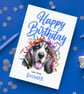 Basset Hound Watercolour Pencil Birthday Greeting, Tailored for Hound Enthusiast