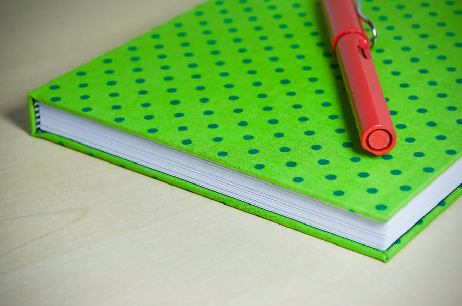A5 Hardback Notebook with full cloth spotty cover