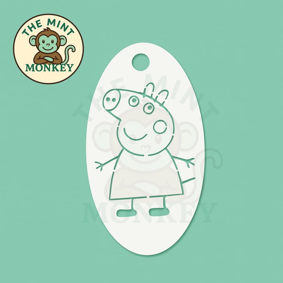 Peppa - Face Paint Stencil - Kids Party - Reusable - cake decorating - cartoon