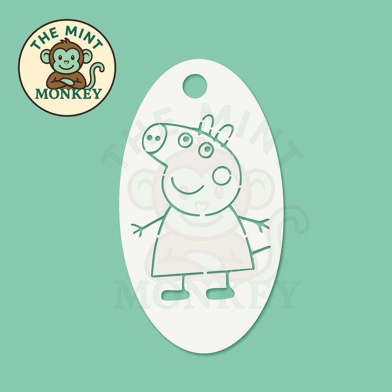 Peppa - Face Paint Stencil - Kids Party - Reusable - cake decorating - cartoon