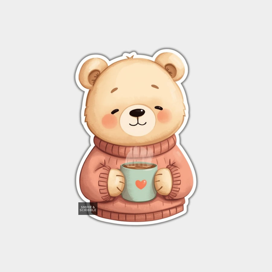 Funny Vinyl Sticker For Adults - Cute Teddy Bear - Folksy