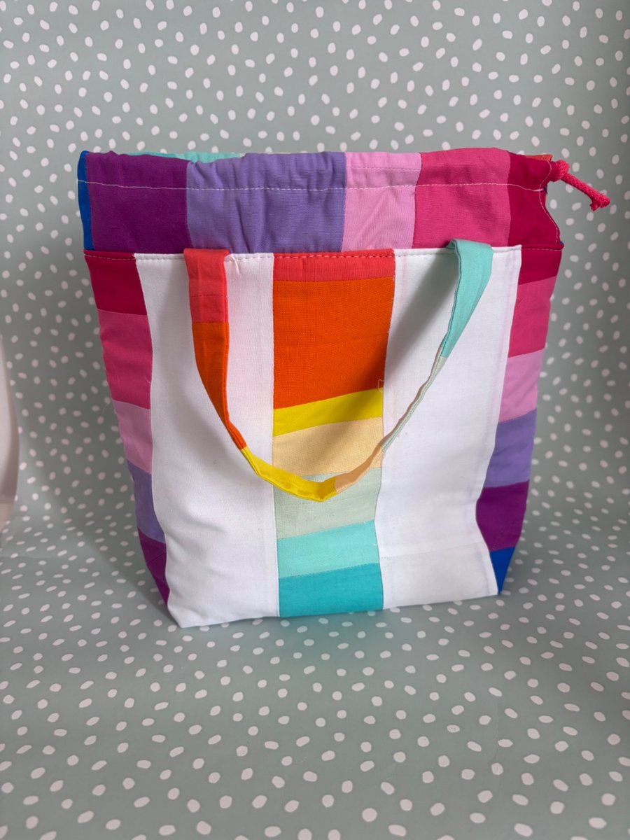 Summer seconds - - Patchwork padded drawstring bag with handle