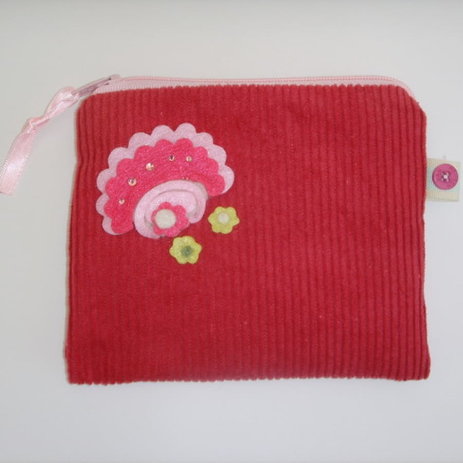    SALE  SALE  SALE    Little pink cord coin purse