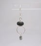 grey lampwork glass and labradorite earrings - Image 4