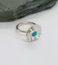 Turquoise floral ring sterling silver December Birthstone - Image 1
