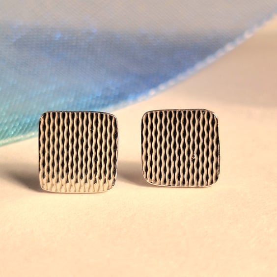 Silver Square Studs