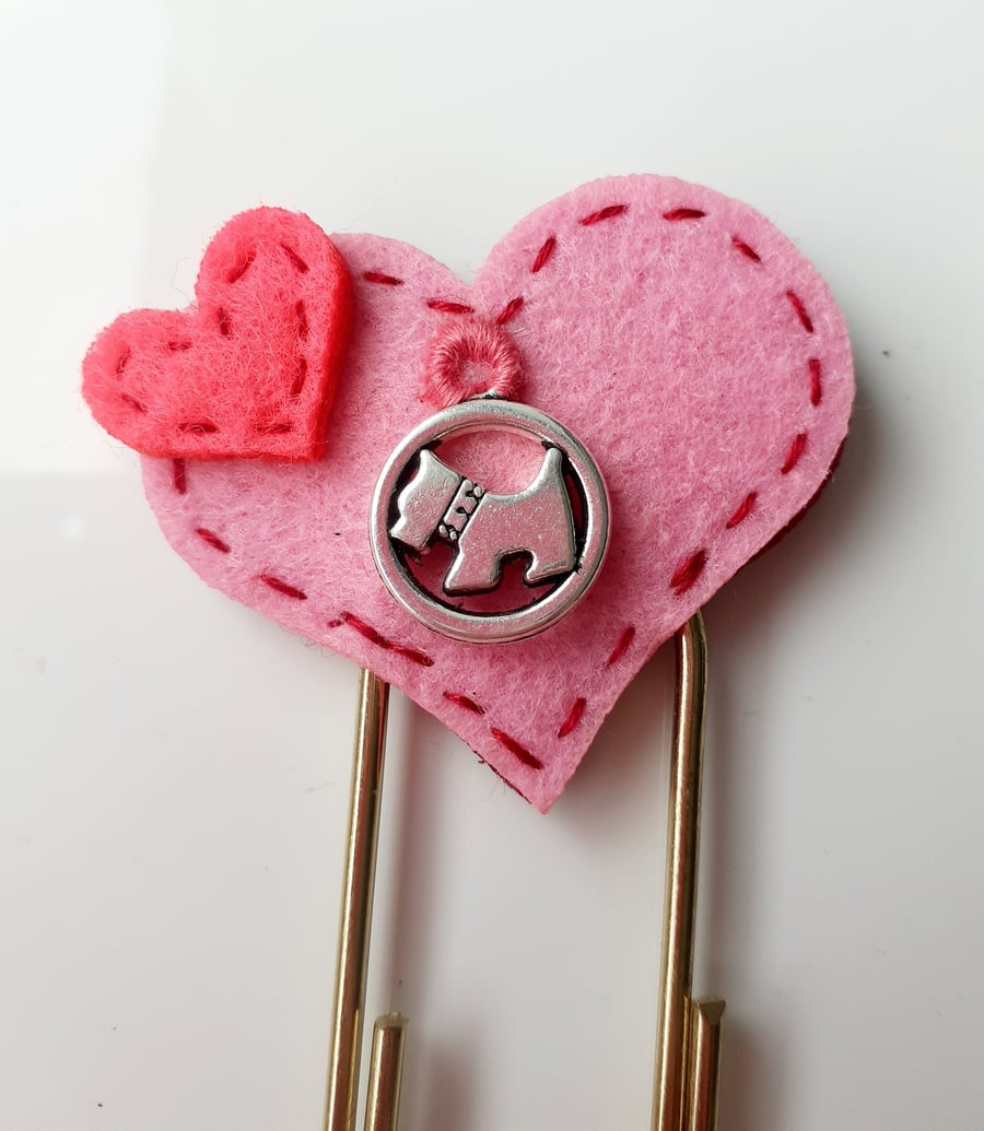  Scottie dog bookmark, heart bookmark, metal bookmark