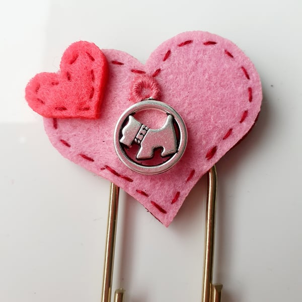  Scottie dog bookmark, heart bookmark, metal bookmark