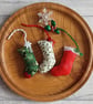 Scrapbox Stocking Set - 3 Mini Christmas Stocking Tree Decorations