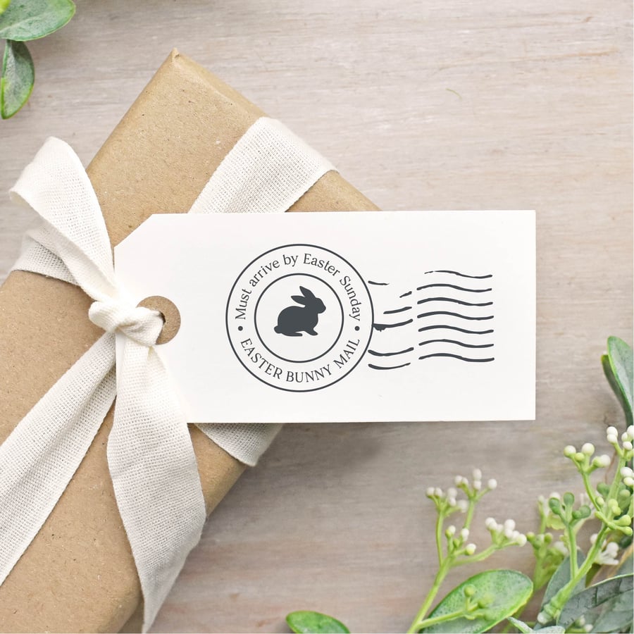 Easter Bunny Mail Rubber Stamp