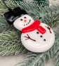 Snowman - Fused Glass Christmas Tree Decoration - Image 2