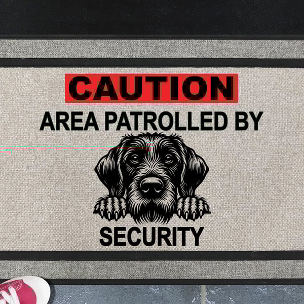 German Wirehaired Pointer Security Door Mat - All Weather Doormat - 45x70cm 