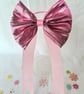 Pink organza hair bow