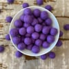 Shades of purple (see photos), 2.5cm 100% Nepalese wool felt pom poms