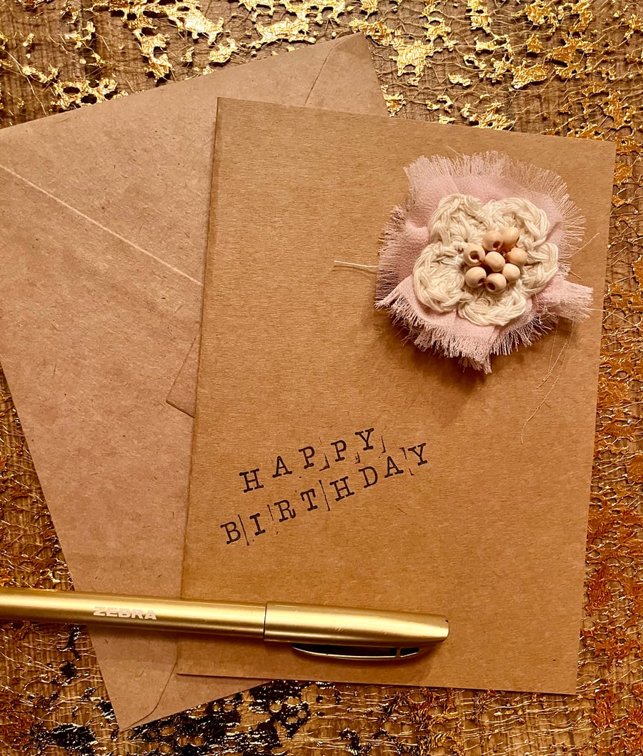 Detachable Keepsake Flower  Brooch Card, Birthday, Anniversary, Personalise