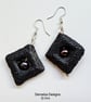 Lava Rock -Lava Stone & Peacock Freshwater Pearl Earrings. - Image 7