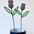 Stained Glass Thistle, Everlasting Handmade Wild Flower