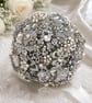 Silver Brooch Bridal Bouquet - Handmade Keepsake Wedding Bouquet - Image 2