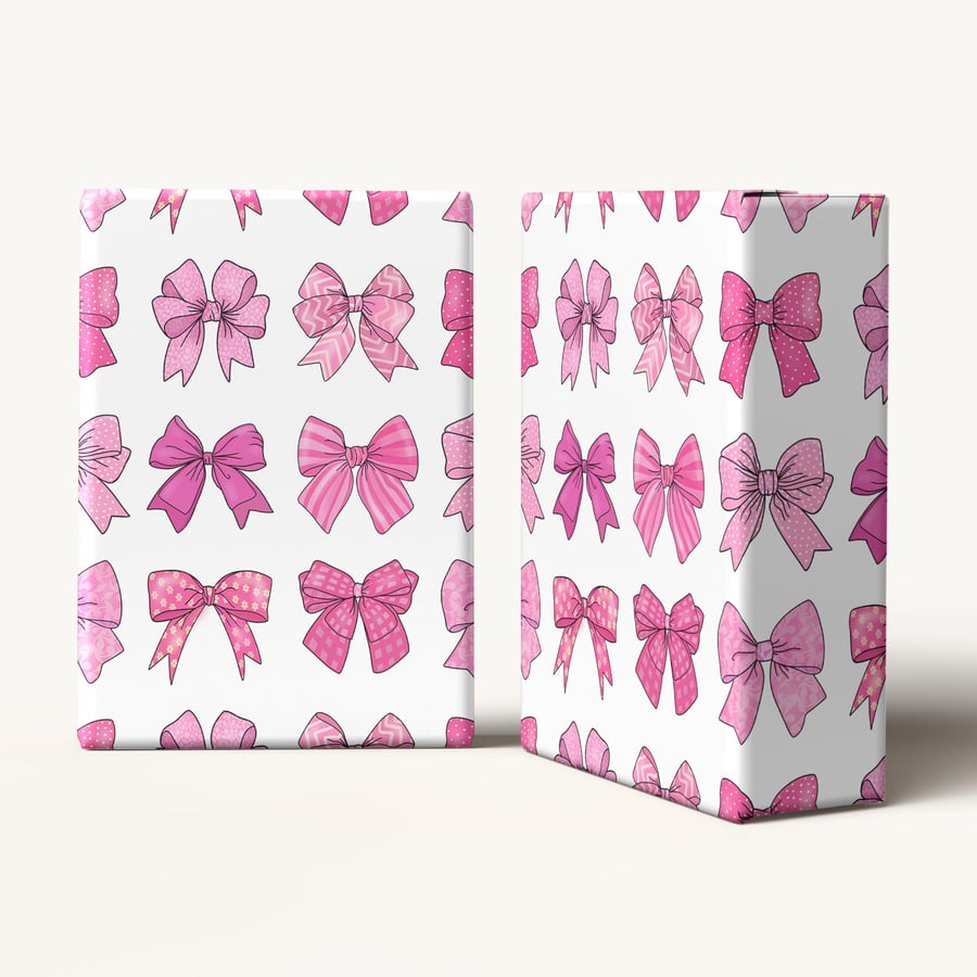 Coquette pink bow wrapping paper