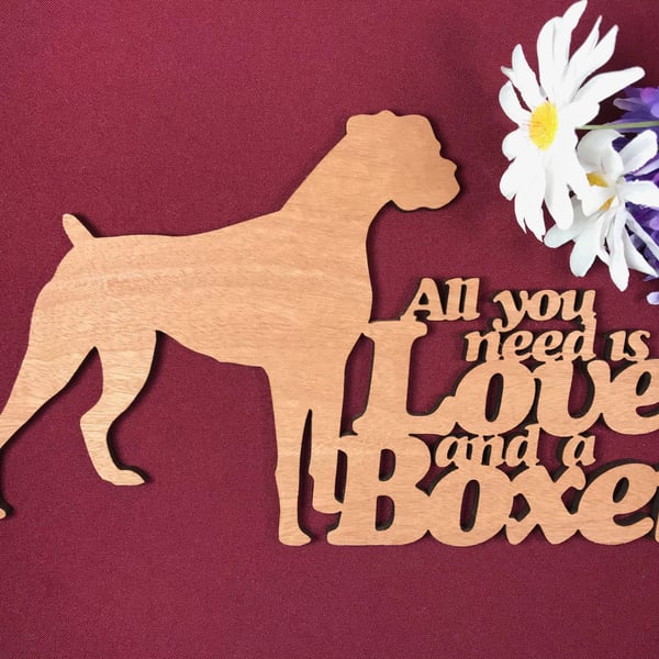 All You Need is Love and a Boxer Dog Sayings Plaque