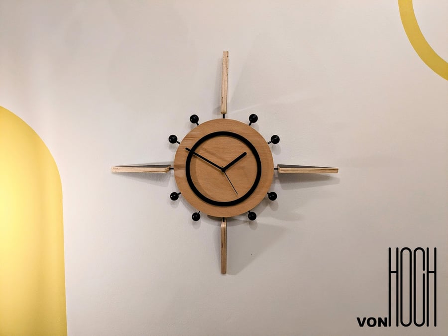 SUPERNOVA I Mid Century Modern Style Wall Clock