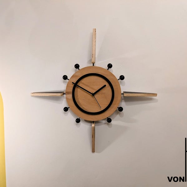 SUPERNOVA I Mid Century Modern Style Wall Clock