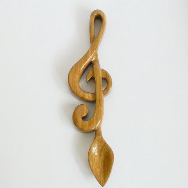 Unique Wooden Oak Treble Clef Love Spoon 