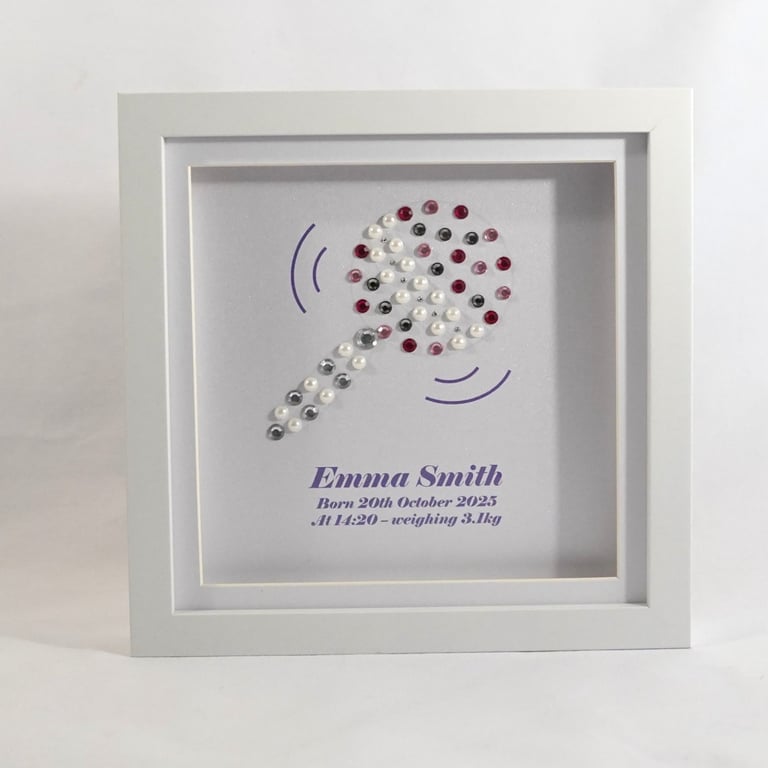 Personalised New Baby Gift Frame - Custom Announcement Keepsake